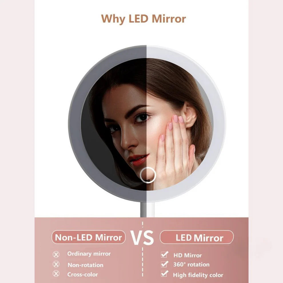 Portable LED Mirror Jewelry Case