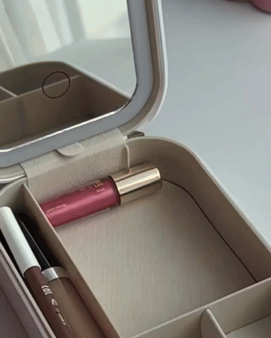 Portable LED Mirror Jewelry Case